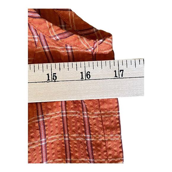 VTG Patagonia Women's S Orange Plaid Sleeveless Sun Dress Gorpcore Outdoors - Picture 9 of 11